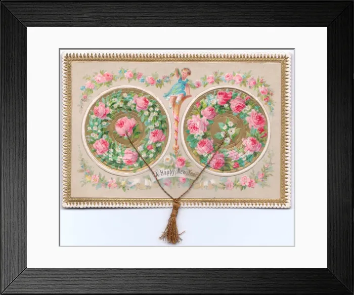 Framed Print : Floral design on a New Year card Framed Print : Floral design on a New Year card
