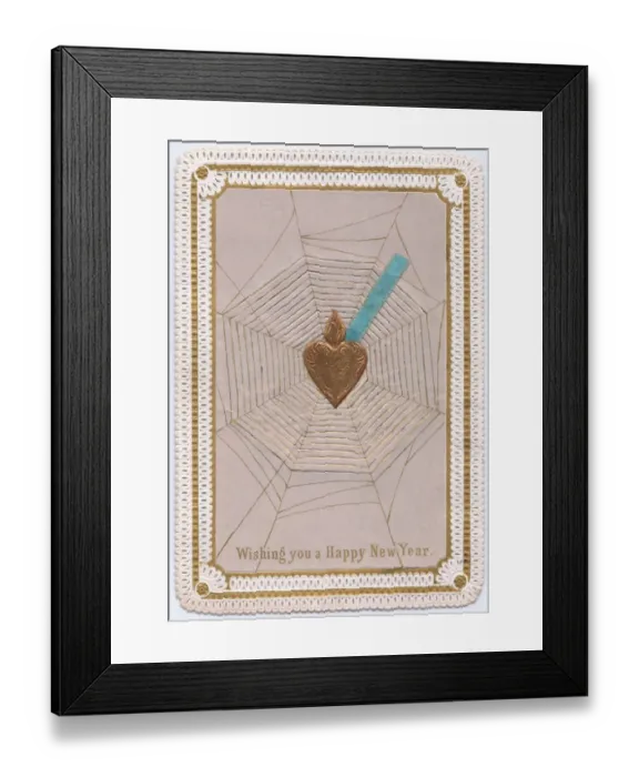 Framed Print : Spiders web on a New Year card Framed Print : Spiders web on a New Year card
