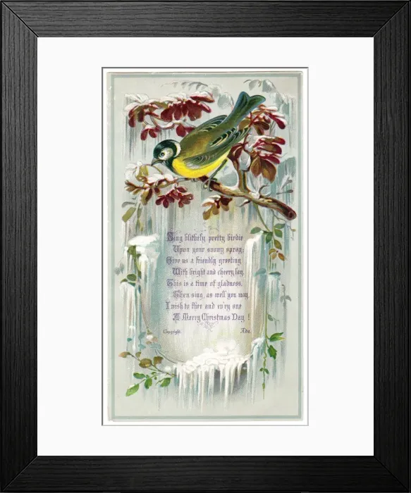 Framed Print : Goldfinch on a Christmas card Framed Print : Goldfinch on a Christmas card