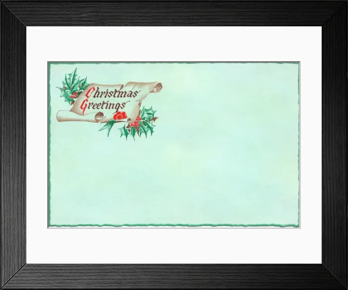 Framed Print : Christmas greetings card with holly Framed Print : Christmas greetings card with holly