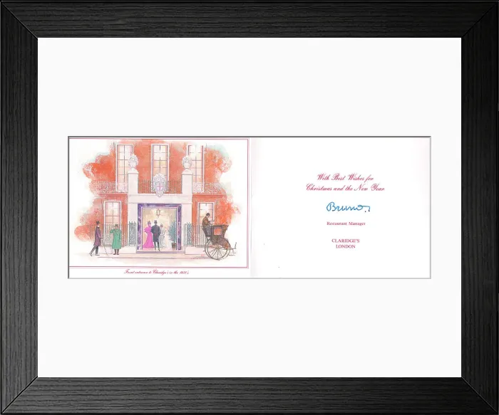 Framed Print : Christmas and New Year card, Claridges, London Framed Print : Christmas and New Year card, Claridges, London