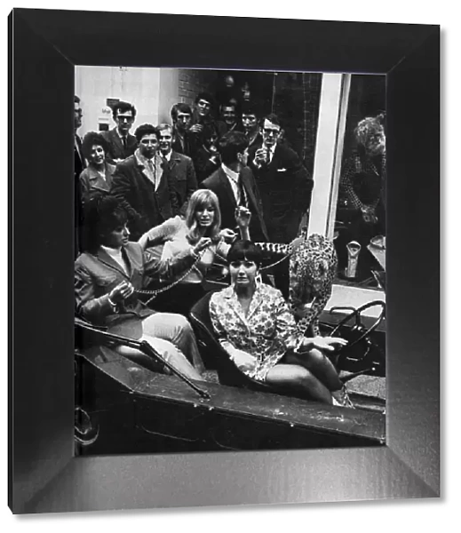 Adrienne Posta at the opening of the Tomcat boutique, 1966