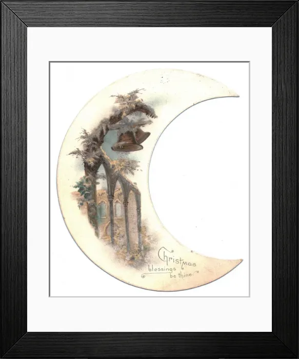 Framed Print : Church bells in the snow on a Christmas card Framed Print : Church bells in the snow on a Christmas card