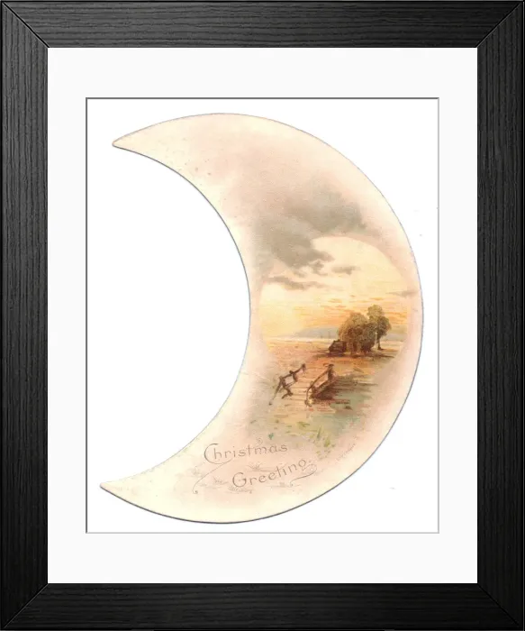 Framed Print : Rural snow scene on a Christmas card Framed Print : Rural snow scene on a Christmas card