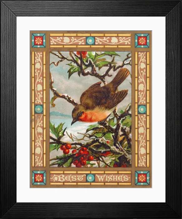 Framed Print : Robin on a Christmas card Framed Print : Robin on a Christmas card