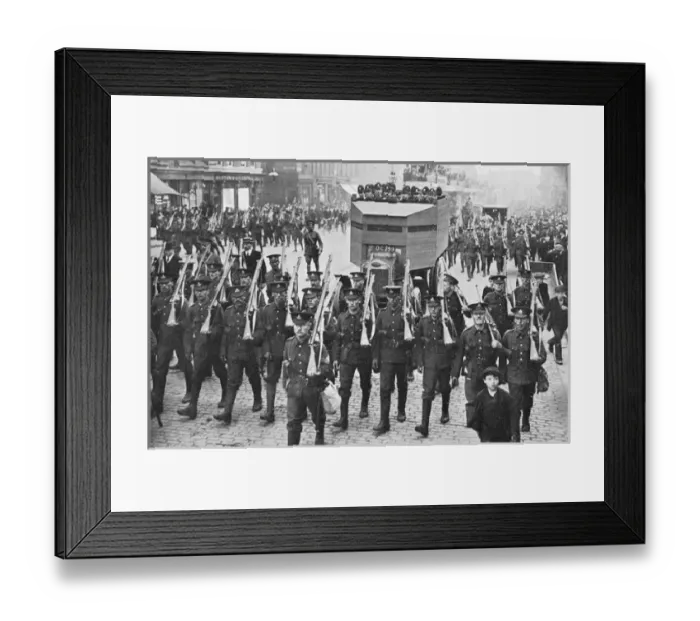 Framed Print : Railway strike 1911: Armoured vehicals and soldiers 1911 Framed Print : Railway strike 1911: Armoured vehicals and soldiers 1911