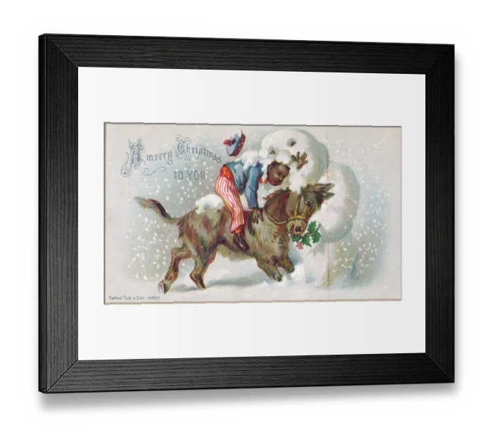 Framed Print : Accident with snowman on a Christmas card Framed Print : Accident with snowman on a Christmas card