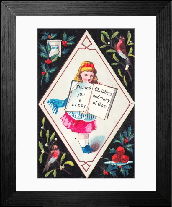 Framed Print : Little girl on a Christmas card Framed Print : Little girl on a Christmas card