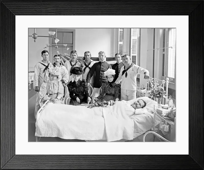 Framed Print : Friends and family visiting a patient, Brooklyn Navy Yard Ho Framed Print : Friends and family visiting a patient, Brooklyn Navy Yard Ho