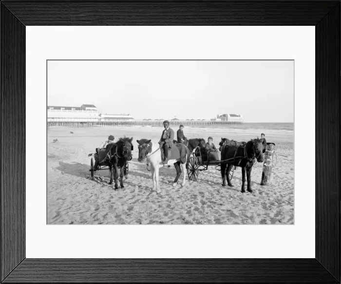 Framed Print : Riding horse and carts on the beach at Atlantic City, New Je Framed Print : Riding horse and carts on the beach at Atlantic City, New Je