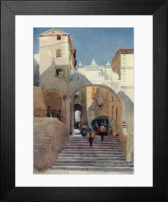 Framed Print : Old houses, Mentone, France Framed Print : Old houses, Mentone, France