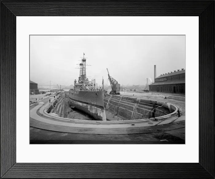 Framed Print : American warship in Brooklyn Navy Yard, dry dock No. 4, Broo Framed Print : American warship in Brooklyn Navy Yard, dry dock No. 4, Broo