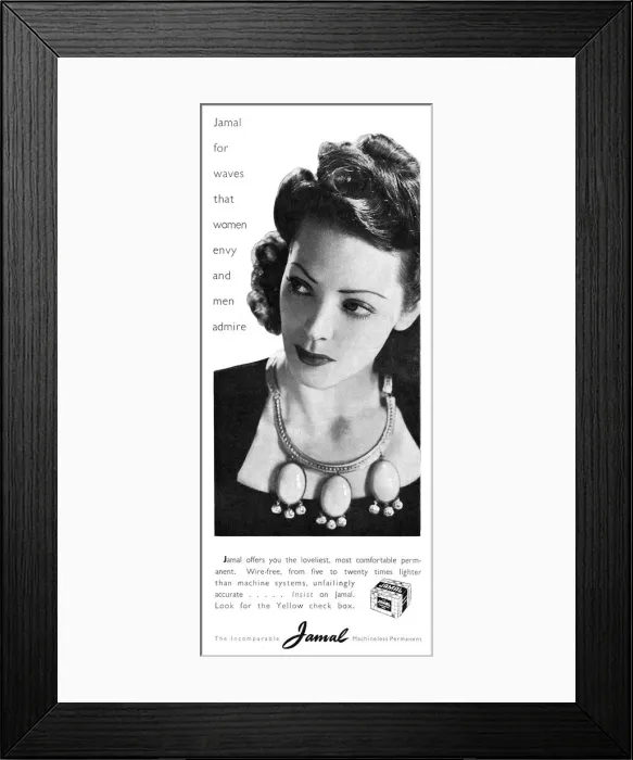 Framed Print : Jamal machineless permanent advertisement, 1941 Framed Print : Jamal machineless permanent advertisement, 1941