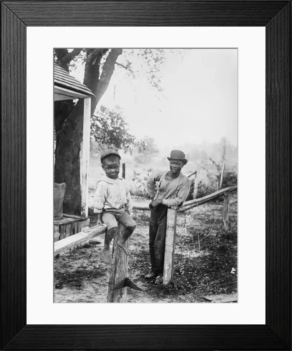 Framed Print : Little Eb Snow, African-American boy with his father in Amer Framed Print : Little Eb Snow, African-American boy with his father in Amer