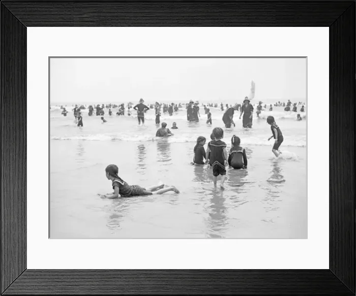 Framed Print : A group of children playing on the beach, Atlantic City, New Framed Print : A group of children playing on the beach, Atlantic City, New