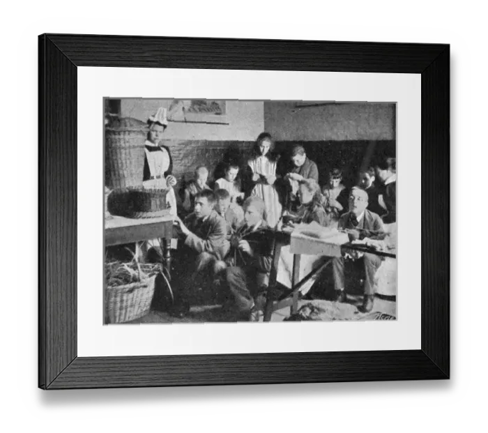 Framed Print : Darenth Schools, Kent - Basket-making Framed Print : Darenth Schools, Kent - Basket-making