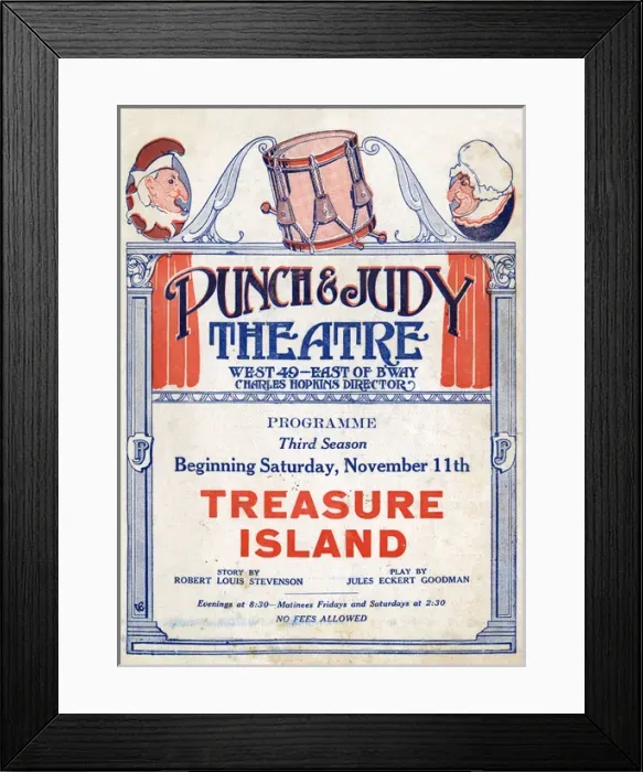 Framed Print : Programme cover, Punch & Judy Theatre, New York, USA Framed Print : Programme cover, Punch & Judy Theatre, New York, USA