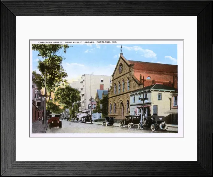 Framed Print : View of Congress Street, Portland, Maine, USA Framed Print : View of Congress Street, Portland, Maine, USA