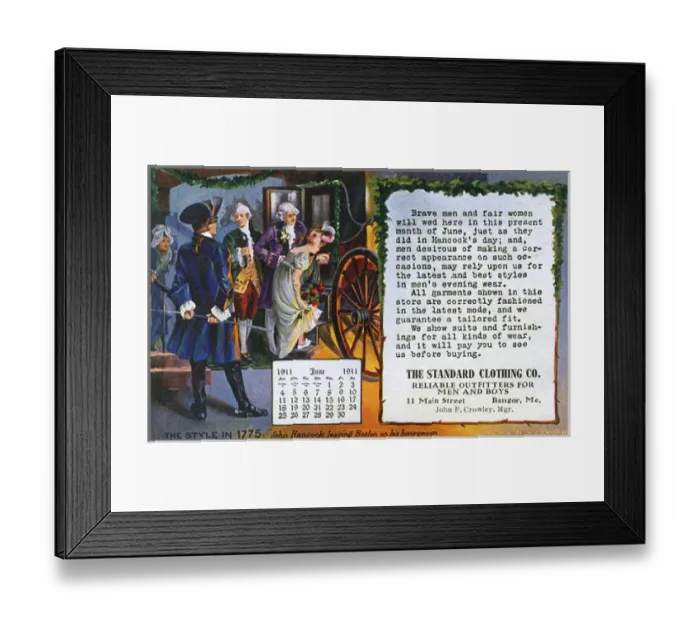 Framed Print : Advert for Standard Clothing, Bangor, Maine, USA Framed Print : Advert for Standard Clothing, Bangor, Maine, USA