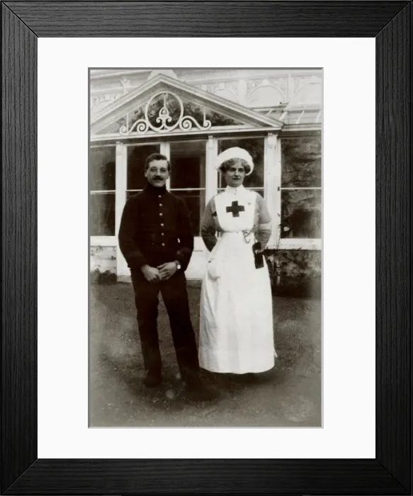 Framed Print : Mrs Mary Holmes and a Belgian patient Framed Print : Mrs Mary Holmes and a Belgian patient
