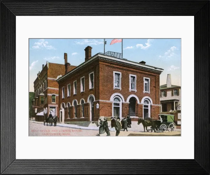 Framed Print : Post Office and Custom House, Gloucester, Massachusetts, USA Framed Print : Post Office and Custom House, Gloucester, Massachusetts, USA