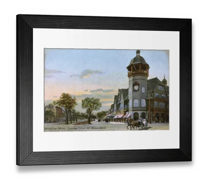 Framed Print : Beacon Street, Brookline, Massachusetts, USA Framed Print : Beacon Street, Brookline, Massachusetts, USA