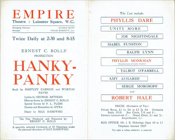 Hanky Panky by Hartley Carrick and Wortley David