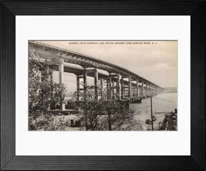 Framed Print : Bridges over Raritan River, New Jersey, USA Framed Print : Bridges over Raritan River, New Jersey, USA