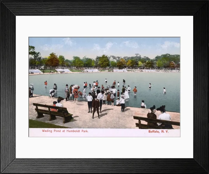 Framed Print : Wading Pond, Humboldt Park, New York State, USA Framed Print : Wading Pond, Humboldt Park, New York State, USA