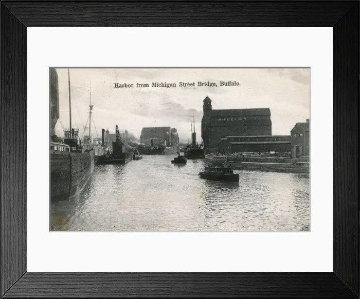 Framed Print : View of the Harbour, Buffalo, New York State, USA Framed Print : View of the Harbour, Buffalo, New York State, USA