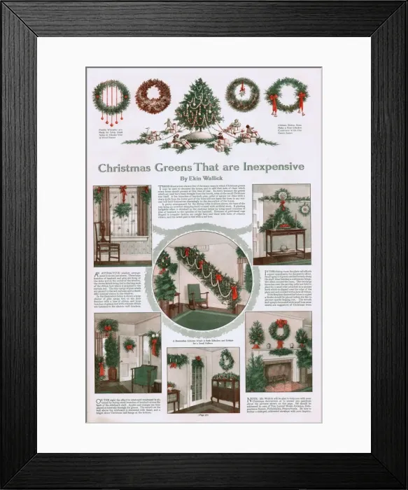 Framed Print : Home decorating for Christmas with festive greenery Framed Print : Home decorating for Christmas with festive greenery