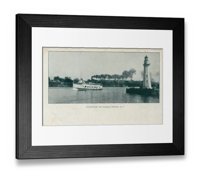 Framed Print : Lighthouse and harbour, Oswego, New York State, USA Framed Print : Lighthouse and harbour, Oswego, New York State, USA