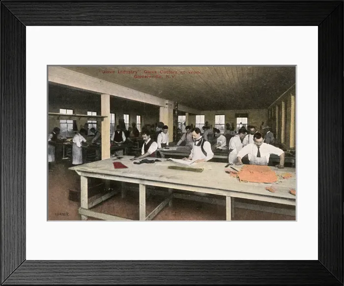 Framed Print : Glove cutters at work, Gloversville, New York State, USA Framed Print : Glove cutters at work, Gloversville, New York State, USA