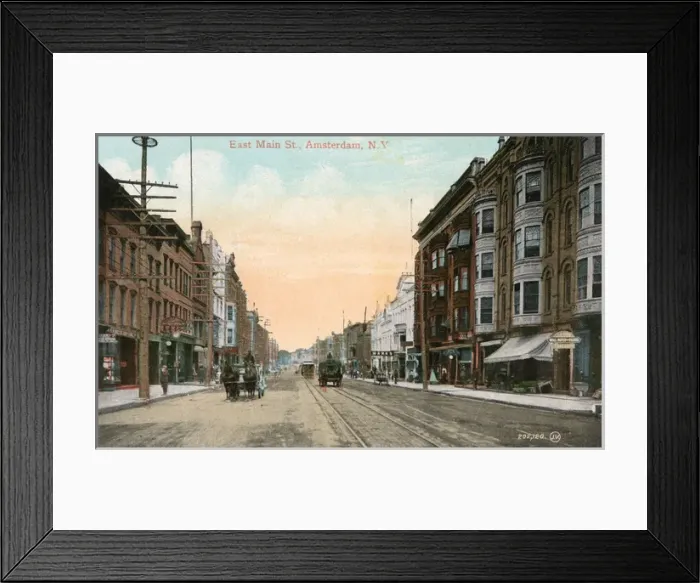 Framed Print : East Main Street, Amsterdam, New York State, USA Framed Print : East Main Street, Amsterdam, New York State, USA