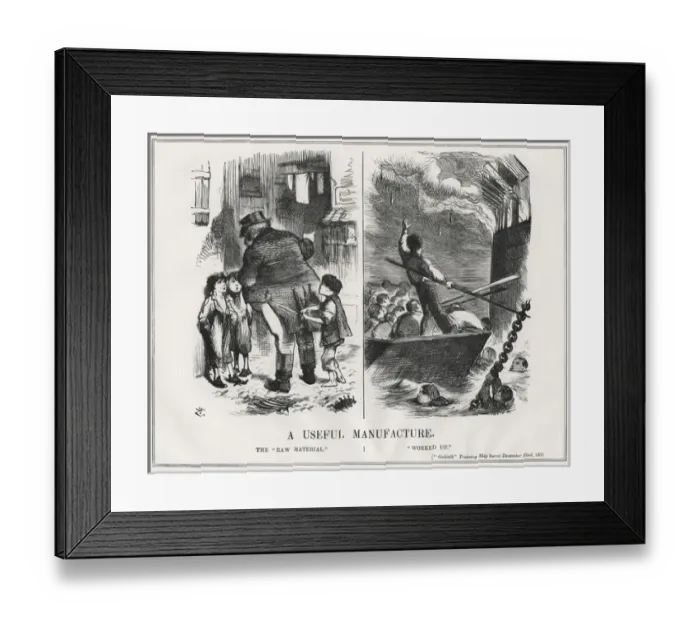 Framed Print : Training Ship Goliath Fire Cartoon Framed Print : Training Ship Goliath Fire Cartoon