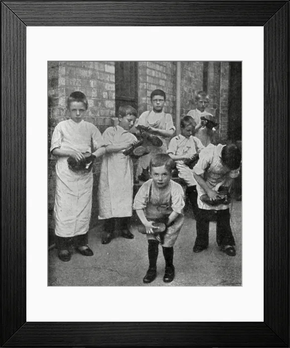 Framed Print : Hull Sailors Orphan Homes - Shoe Cleaning Framed Print : Hull Sailors Orphan Homes - Shoe Cleaning