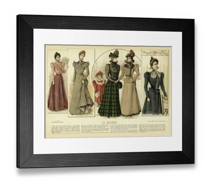 Framed Print : La Saison. Plate from La Saison, a French journal illustree of the late nineteenth Framed Print : La Saison. Plate from La Saison, a French journal illustree of the late nineteenth
