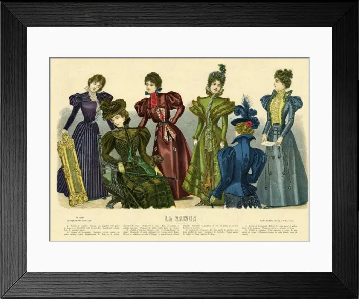 Framed Print : La Saison. Plate from La Saison, a French journal illustree of the late nineteenth Framed Print : La Saison. Plate from La Saison, a French journal illustree of the late nineteenth