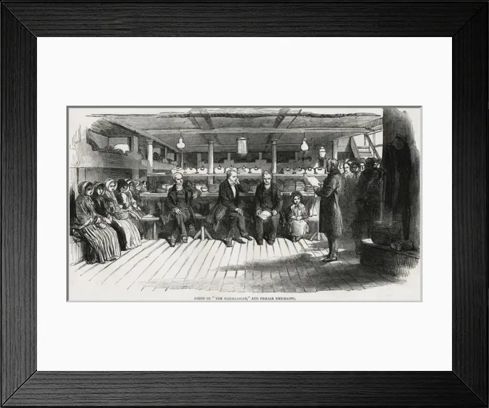 Framed Print : Needlewomen emigrating to Australia aboard the Madagascar Framed Print : Needlewomen emigrating to Australia aboard the Madagascar