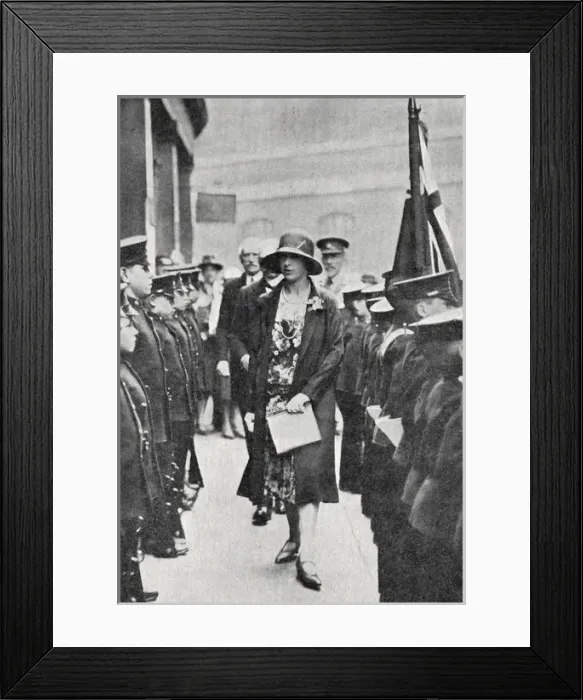 Framed Print : Princess Mary Inspecting the Newport Market Army Band School Framed Print : Princess Mary Inspecting the Newport Market Army Band School