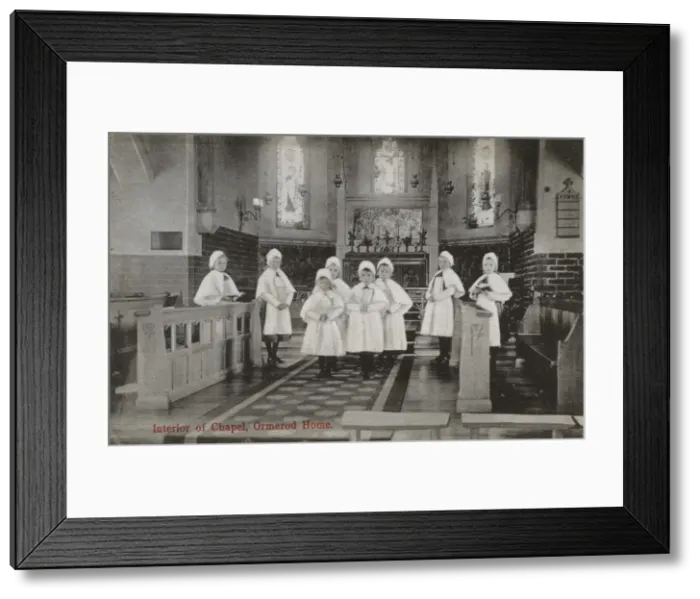 Framed Print : Ormerod Home, St Annes on Sea - girls in chapel Framed Print : Ormerod Home, St Annes on Sea - girls in chapel