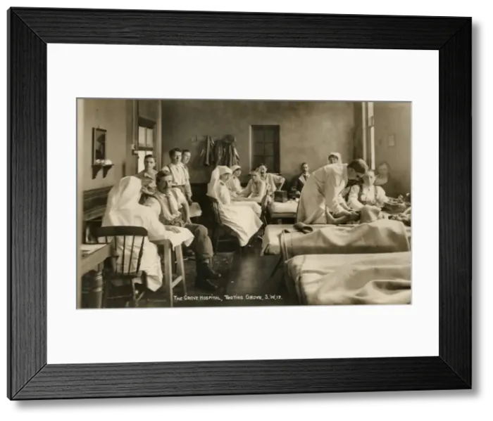 Framed Print : Military patients at Grove Hospital, Tooting Grove, Surrey Framed Print : Military patients at Grove Hospital, Tooting Grove, Surrey