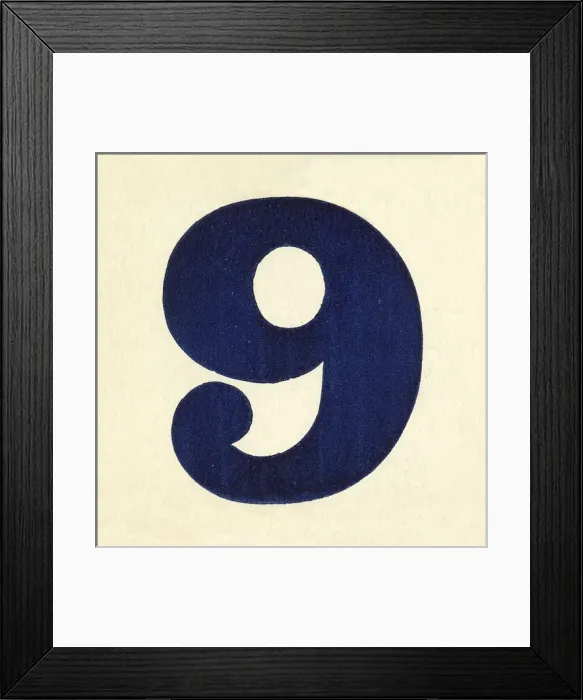 Framed Print : Number 9. The number 9 - extracted from a point of sale card Framed Print : Number 9. The number 9 - extracted from a point of sale card