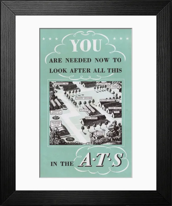 Framed Print : Leaflet cover design, You are needed in the ATS, WW2 Framed Print : Leaflet cover design, You are needed in the ATS, WW2