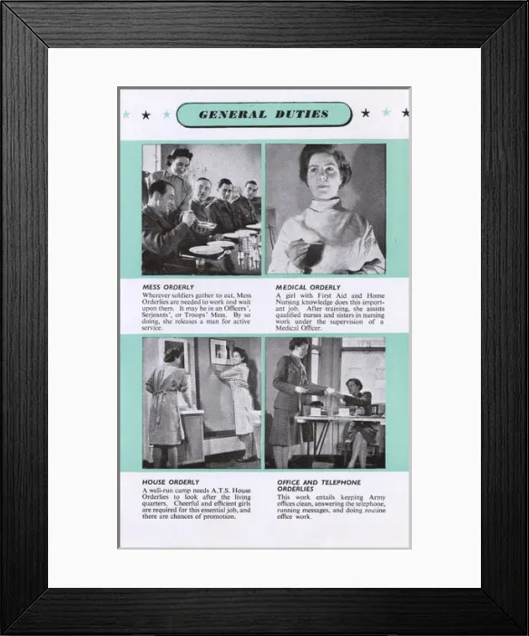 Framed Print : Page in an ATS recruitment leaflet, WW2 Framed Print : Page in an ATS recruitment leaflet, WW2