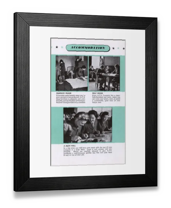 Framed Print : Page in an ATS recruitment leaflet, WW2 Framed Print : Page in an ATS recruitment leaflet, WW2