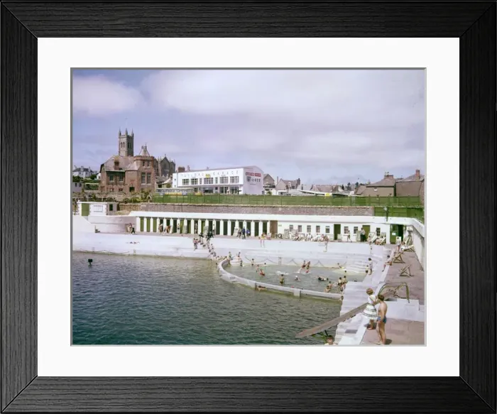 Framed Print : Open air swimming pool, Penzance, Cornwall Framed Print : Open air swimming pool, Penzance, Cornwall