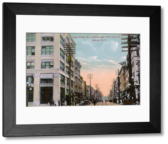 Framed Print : East Water Street, Elmira, New York State, USA Framed Print : East Water Street, Elmira, New York State, USA