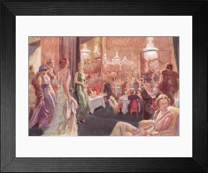 Framed Print : Arriving at a fashionable restaurant in a New York Hotel Framed Print : Arriving at a fashionable restaurant in a New York Hotel