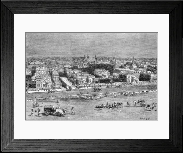 Framed Print : Kolkata - Panoramic View from roof of Museum - north-west Framed Print : Kolkata - Panoramic View from roof of Museum - north-west